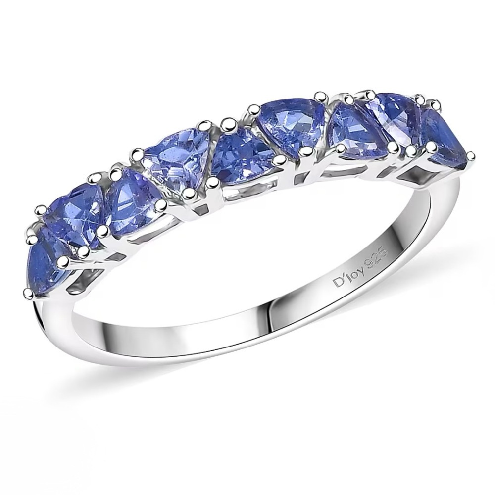 Tanzanite 1.20 ctw Ring in Rhodium Over Sterling Silver